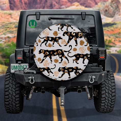 Wild African Leopard With Sketch Of Walks Spare Tire Cover Jeep Tire