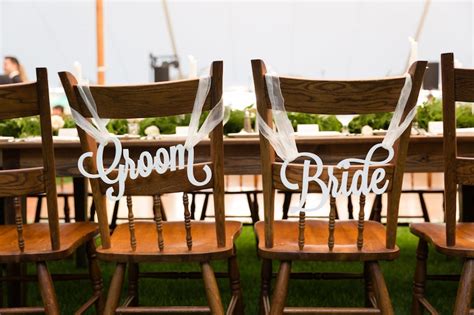 Bride And Groom Chair Signs For Wedding Hanging Chair Signs Etsy