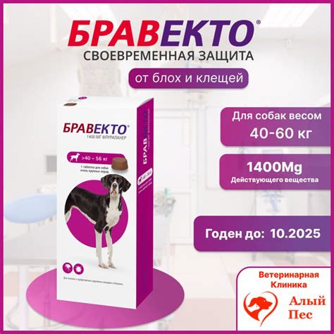 Бравекто таблетка для собак 40-56 кг. - купить с доставкой по выгодным ...