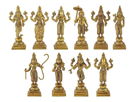 Buy Brass Dashavatara Dasavatharam Of Lord Vishnu Statues Ten