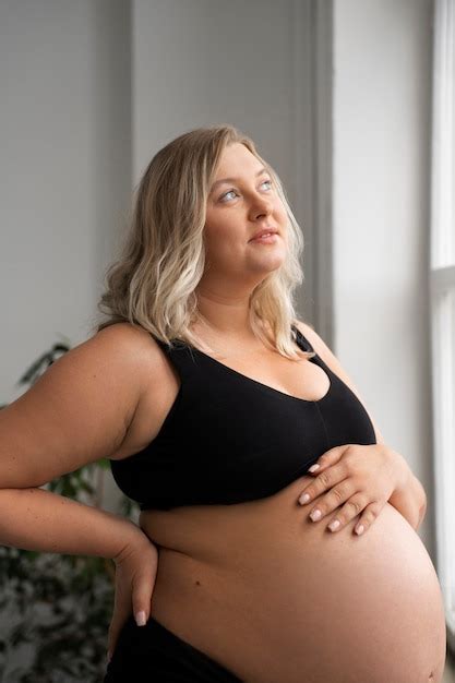 Free Photo Portrait Of Plus Size Pregnant Woman