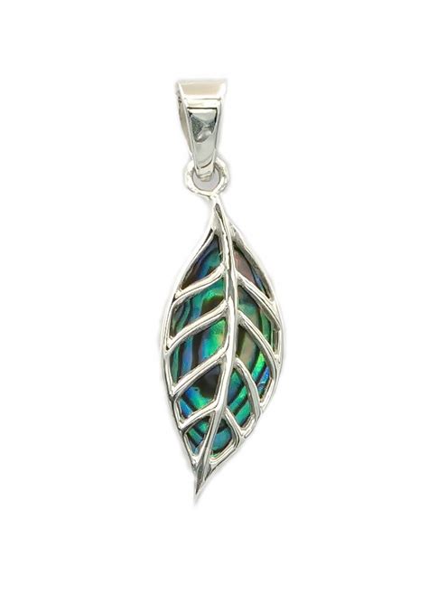 Silver Leaf Pendant With Abalone Paua Shell 99 Fashion Thailand