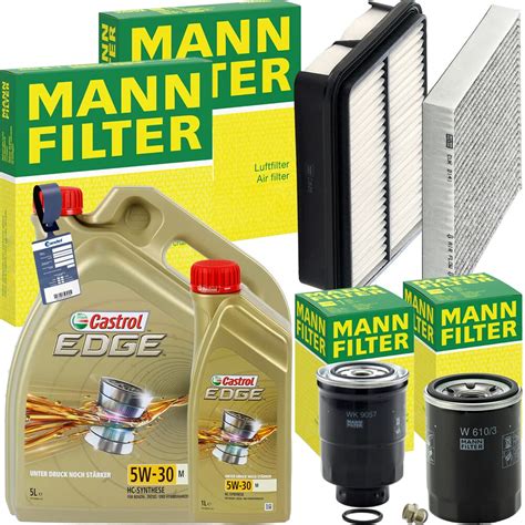 MANN FILTERSET CASTROL 5W 30 ÖL passend für 1 8 2 2 D MITSUBISHI ASX