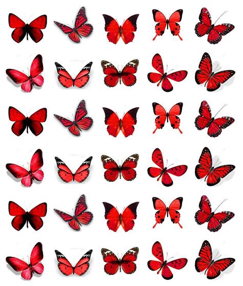 Red Butterflies 30 Cupcake Toppers Edible Wafer Paper Fairy Cake