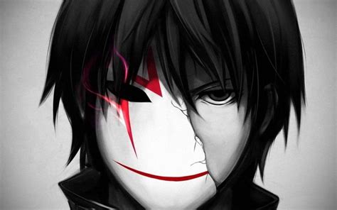 Half Red Half Black Wallpaper Beautiful Grayscale Photo Of Male Anime Character With White An