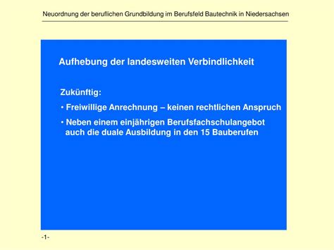 PPT Neuordnung Der Beruflichen Grundbildung Im Berufsfeld Bautechnik