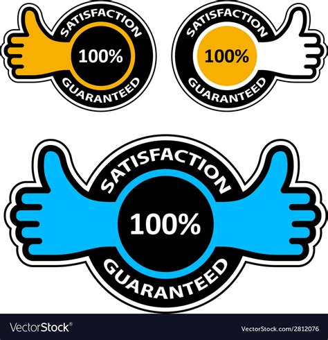 Thumb Up Satisfaction Guaranteed Labels Royalty Free Vector