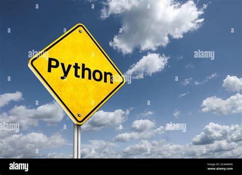 Python Programming Language Roadsign Illustration Stock Photo Alamy