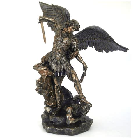 Statuette Geante Archange Saint Michel En Bronze Christianisme