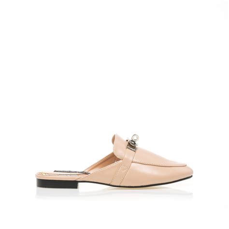 Mules nude δερματίνη με πολύχρωμο πάτο TSOUKALAS