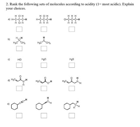 [solved] Rank The Following Sets Of Molecules According To Acidity 1 Most Course Hero