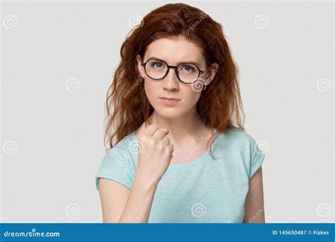 Mad Red Haired Girl Show Fist Threatening Or Warning Stock Image Image Of Angry Feminism