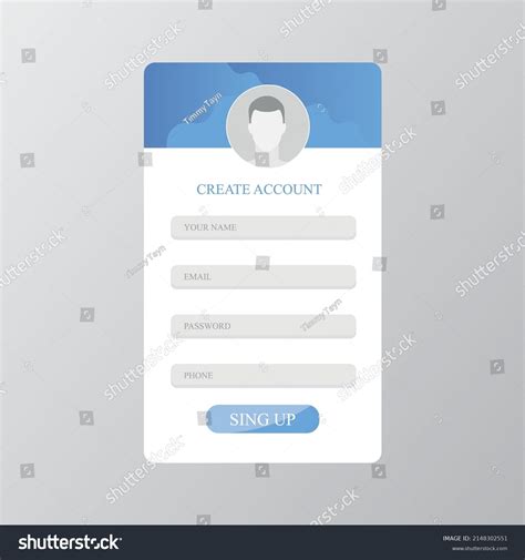 Ui Design Account Authorization Register Interface Stock Vector