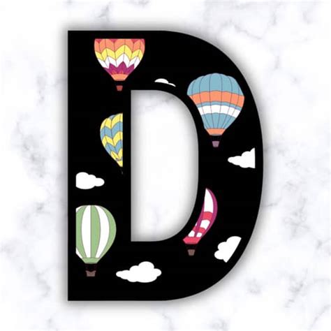 Hot Air Balloons Alphabet Letters Clipart Bulletin Board Letters And Numbers
