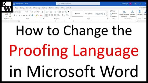 How To Change The Proofing Language In Microsoft Word Language Mac