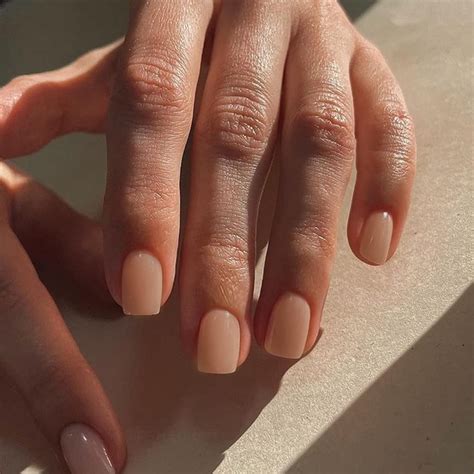 Amazon Natural Nude Press On Nails Short Square Kxamelie Gel