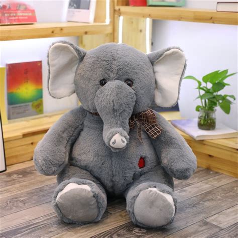 Grey Stuffed Elephant With Flappy Ears 75 CM [ Free Shipping ]