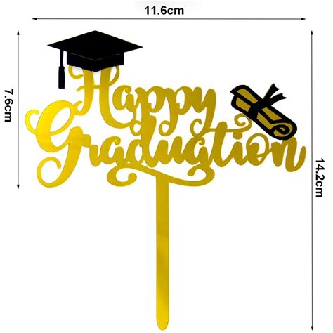 ANCTEY Graduation Cake Toppers Set Acrylic 1 Big Happy Graduation Cake