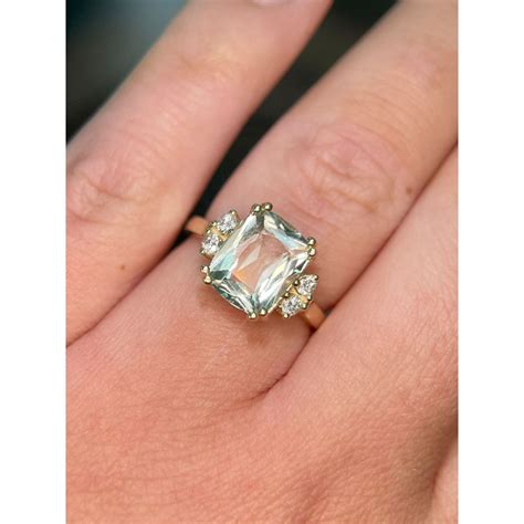 Green Amethyst Engagement Ring