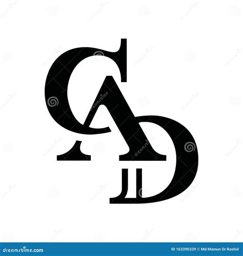 Diseño Del Logotipo De La Letra Cad En Fondo Blanco Concepto Del