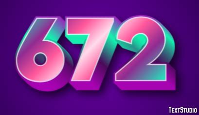 672 Text Effect and Logo Design Number