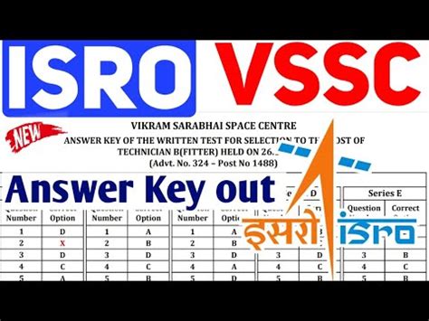 ISRO VSSC Recruitment Answer Key Out 2023 ISRO LPSC Recruitment Exam