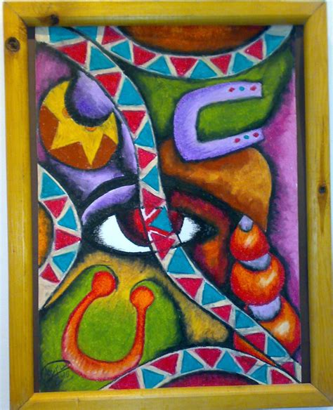 Egyptian Folk Art Oil Pastel On Canson Paper 3550 Galaxy Painting