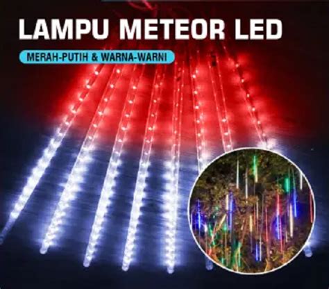 Lampu Meteor Led Hujan Cm Isi Batang Nyala Merah Putih Lampu