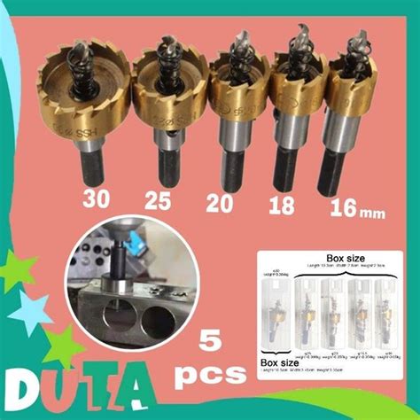 Jual Mata Bor Besi Hole Saw Set Pcs Hss Cobalt Titanium Coated Di