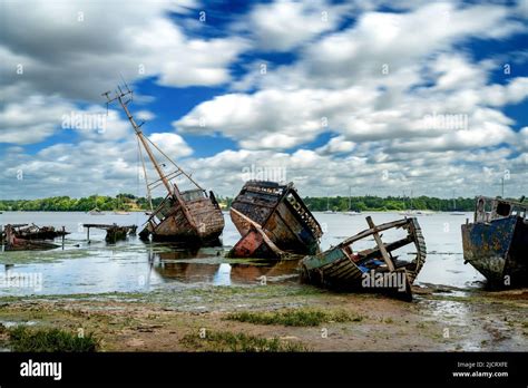 Pin Mill England June View Of The Boat Graveyard At Pin