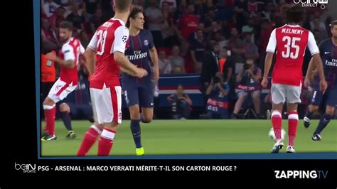 PSG Arsenal Marco Verrati VS Olivier Giroud Le Carton Rouge Qui