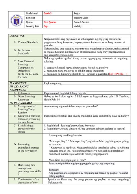 GMRC Group 1 Assignment Grade Level Grade 3 Region Semester