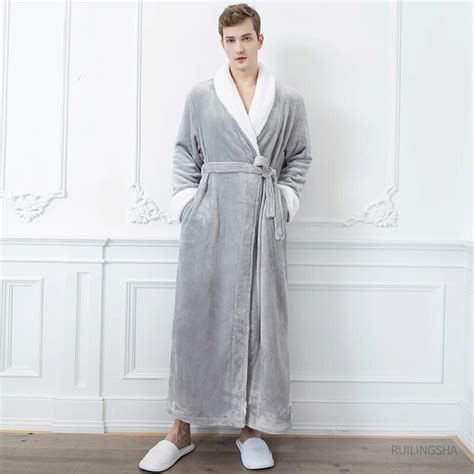 Robe De Chambre Homme Douce Et Chaude Peignoir Polaire Fr