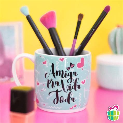 Caneca Urban Amiga Pra Vida Toda 360ml Brasfoot Presente