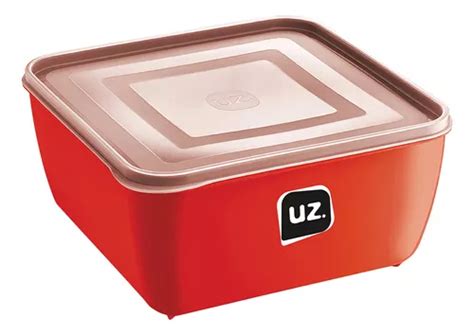 Pote Multiuso Quadrado 2 5l Resistente Micro Ondas Freezer Cor Vermelho