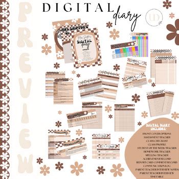 VIBIN VINTAGE NUDE Digital Diary Editable Organisation Planning