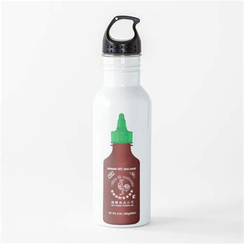 Sriracha Hot Sauce Bottle Water Bottle By GetItGiftIt Redbubble