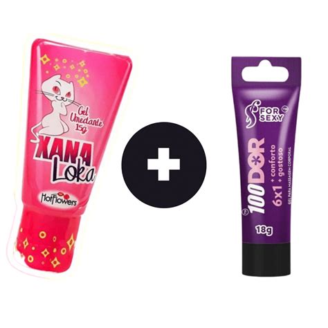 Kit Lubrificante Xana Loka Excitante Feminino Hotflowers 15g Gel