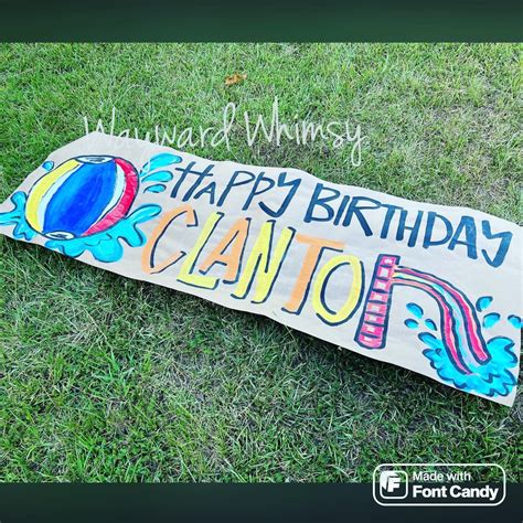Hand Painted Custom Party Banner Birthday Banner Kraft Paper - Etsy