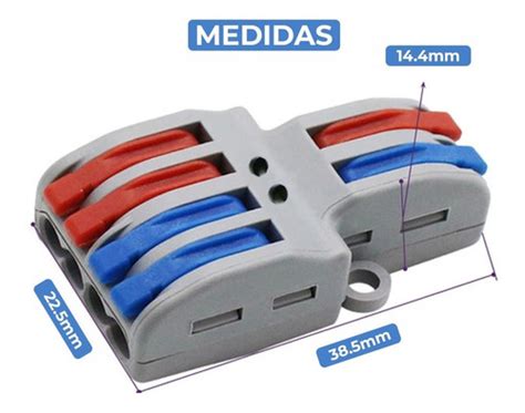 5pçs Conector Emenda Derivação 2x4 Fio Alavanca MercadoLivre