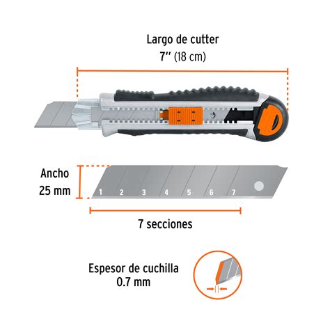 Cutter 25 mm trabajo pesado c alma metálica y grip Expert Cutters 17902