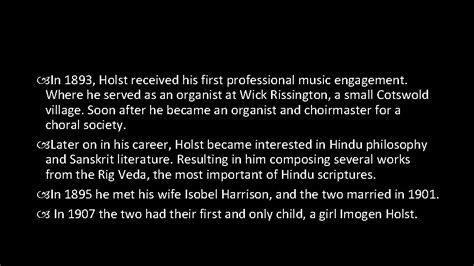 Gustav Holst Biography Gustav Holst was born on