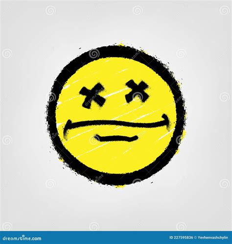 Graffiti Emoticon Smiling Face Painted Spray Paint Vector