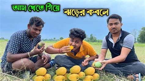 আম খেতে গিয়ে ঝড়ের কবলে Eating Ripe Mango Villege Mango Eating Moca Jhor Youtube