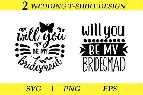 Will You Be My Bridesmaid SVG PNG EPS Illustration Par