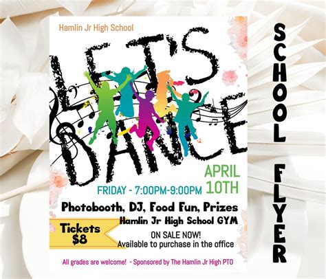 Editable School Dance Flyer Includes 4 Sizes Easy To Edit Download