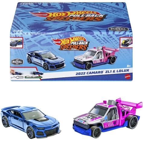 Игрален комплект Hot Wheels Pull Back Speeders 2022 Camaro ZL1 Lolux 1 43 Отлична цена