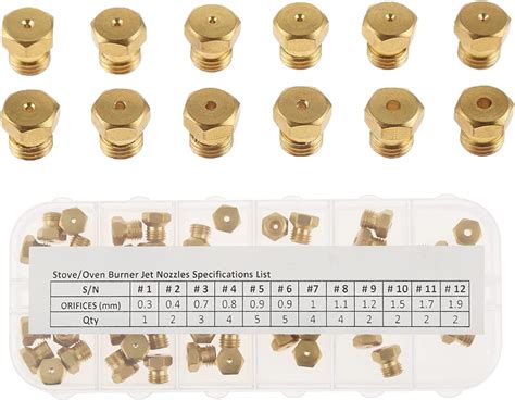 Guofalde Brass Jet Nozzles Range Stove Oven Orifice Conversion Kit M6x075 Mm Gas