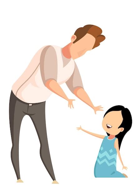 Premium Vector Flat Vector Illustration Of Dad Picking Up His Baby