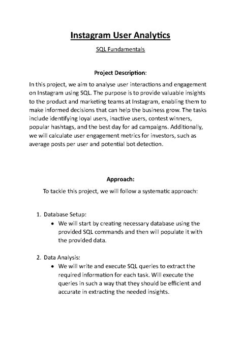 Instagram User Analytics - The purpose is to provide valuable insights